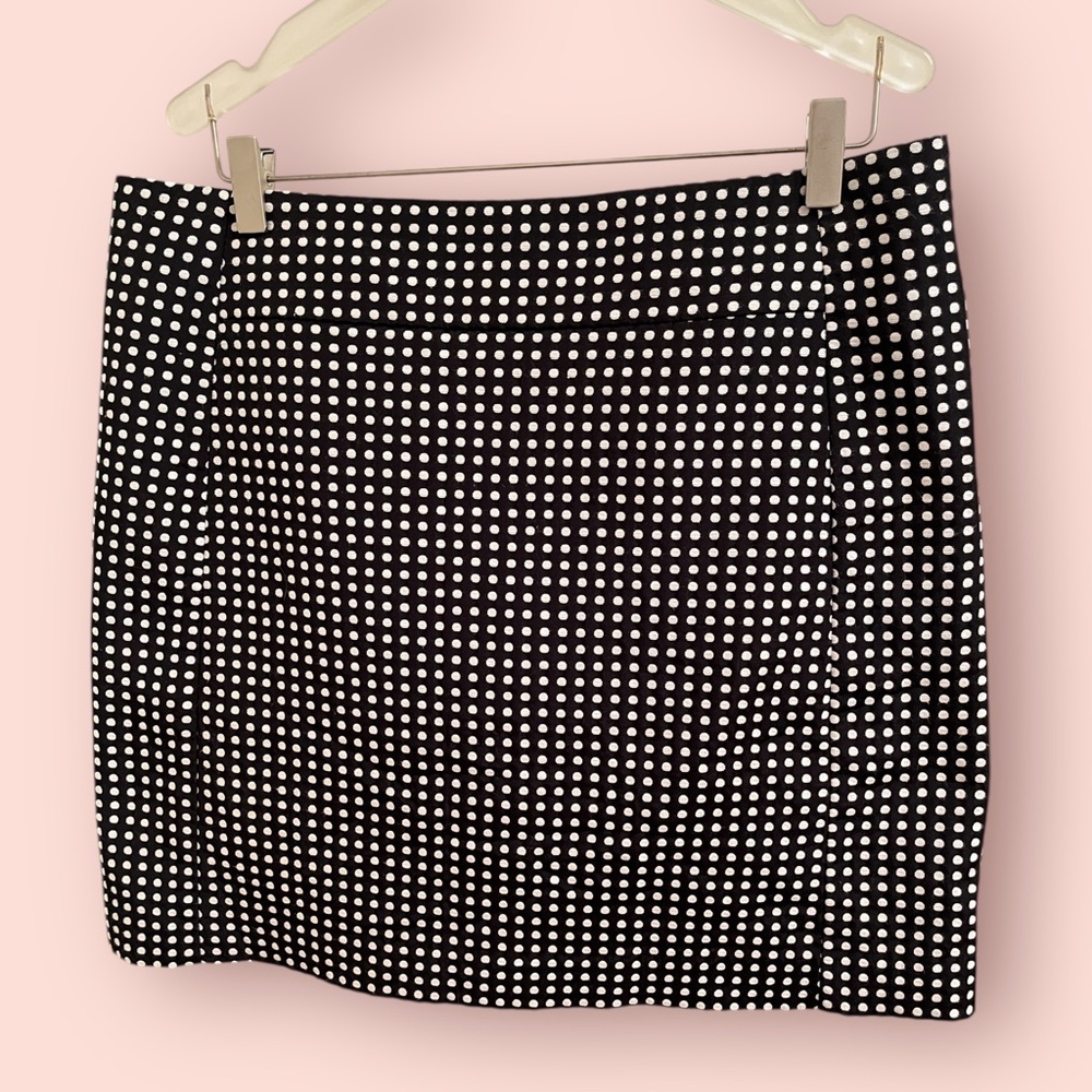 LOFT Black and White Mini Skirt for Work